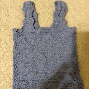 Aura Textured Blue Tank Top